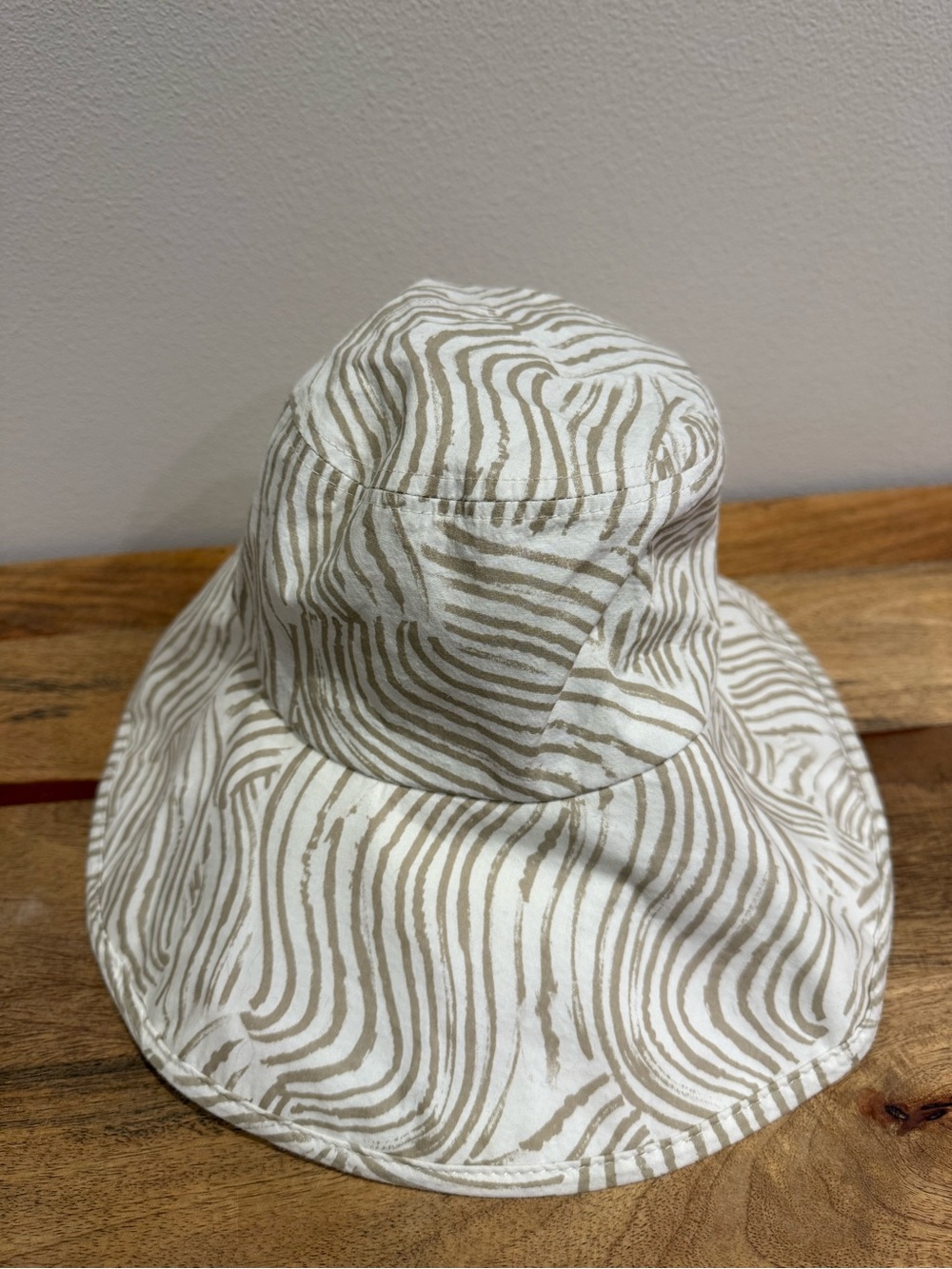 a new day Cream and Tan Zebra-Print Bucket Hat